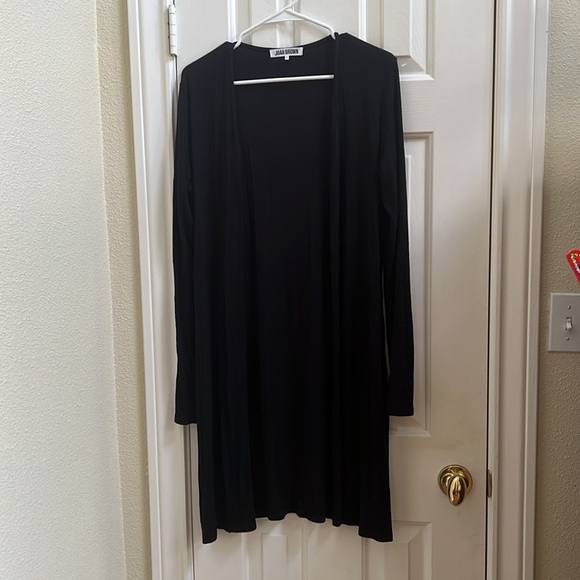 Joah Brown Luna Side Slit Black Rib Knit Cardigan Long Sleeve Women's M/L - Picture 5 of 9